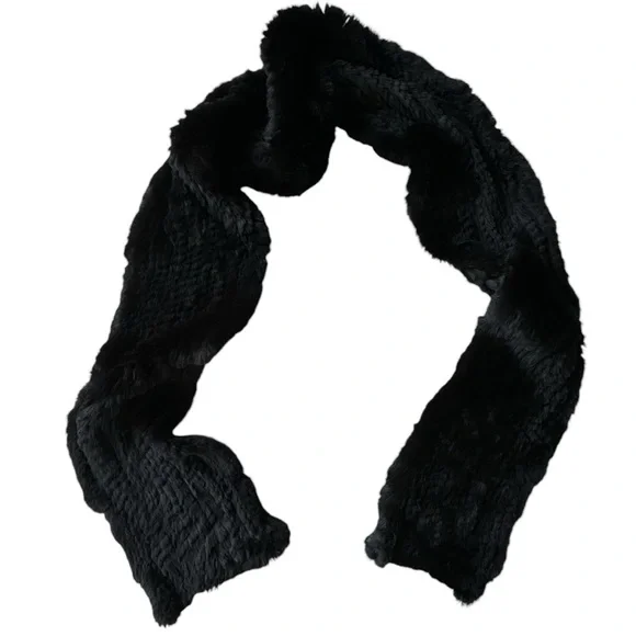 Sak’s Fifth Avenue Black Rabbit Fur Scarf - Picture 4 of 7